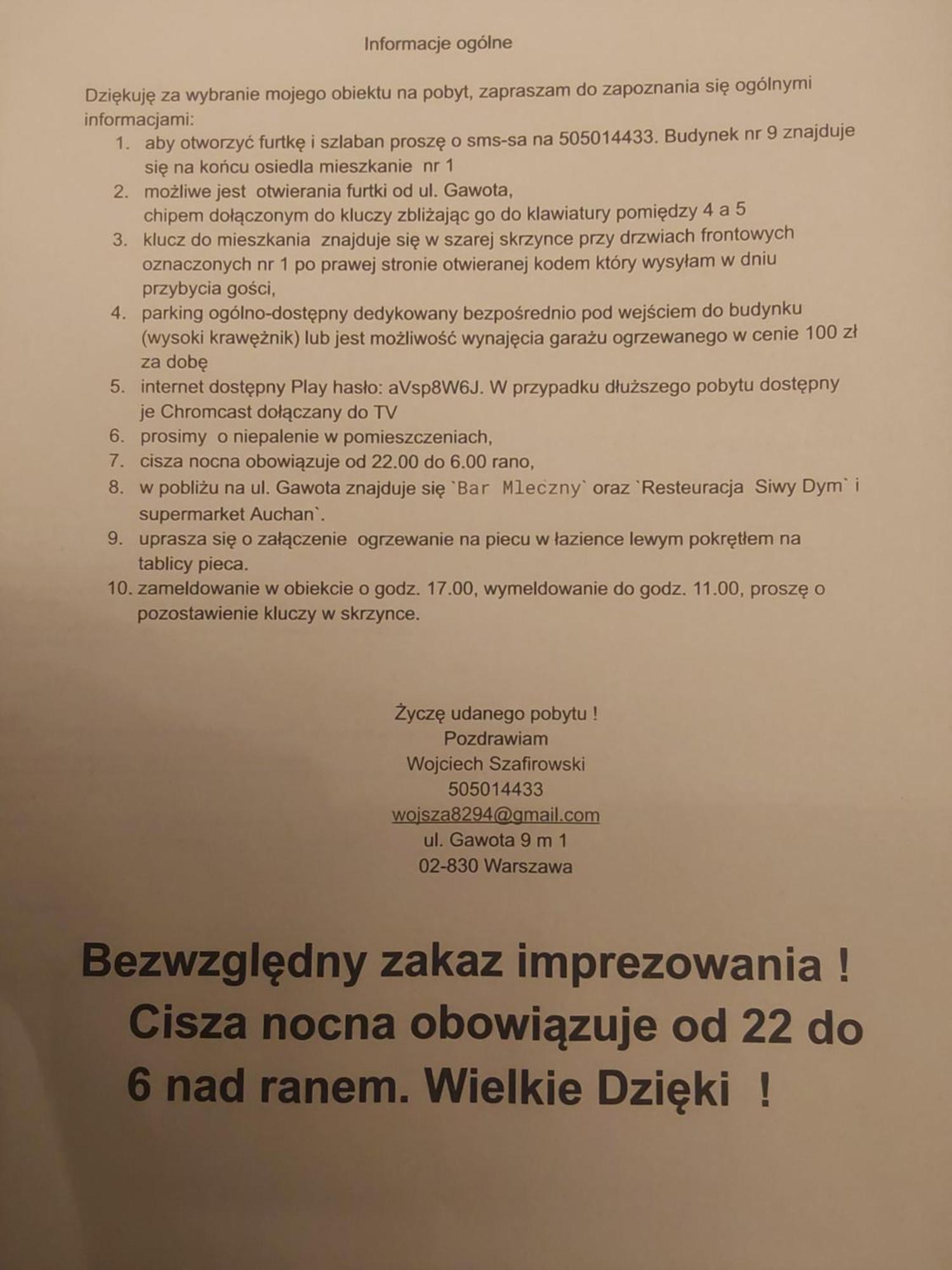 Gawota 9 Lejlighed Warszawa Eksteriør billede